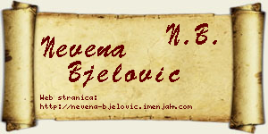 Nevena Bjelović vizit kartica